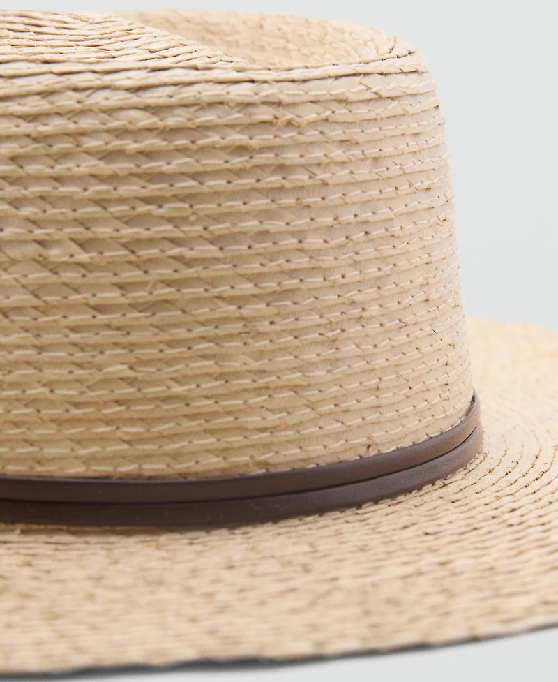 Mango Women's Contrasting Ribbon Natural Fiber Hat