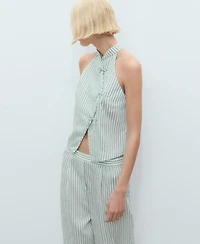 Mango Women's Low-Rise Striped Pants