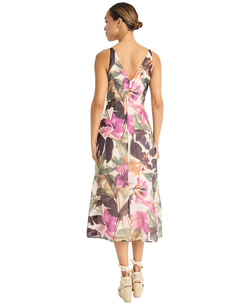 Maggy London Women's Printed Voile Sleeveless A-Line Dress