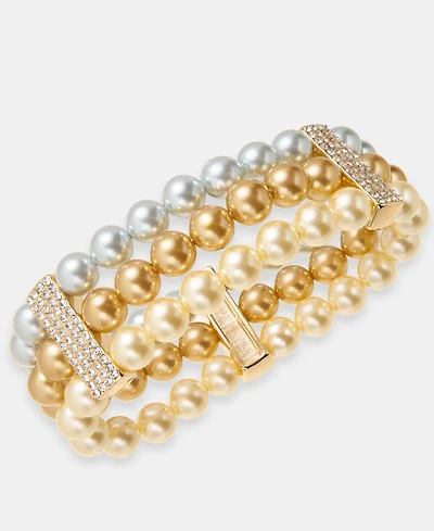 Charter Club Three-Row Stretch Bracelet, Macy's Exclusive