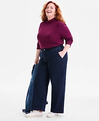 Style & Co Plus High Rise Wide-Leg Jeans, Macy's Exclusive