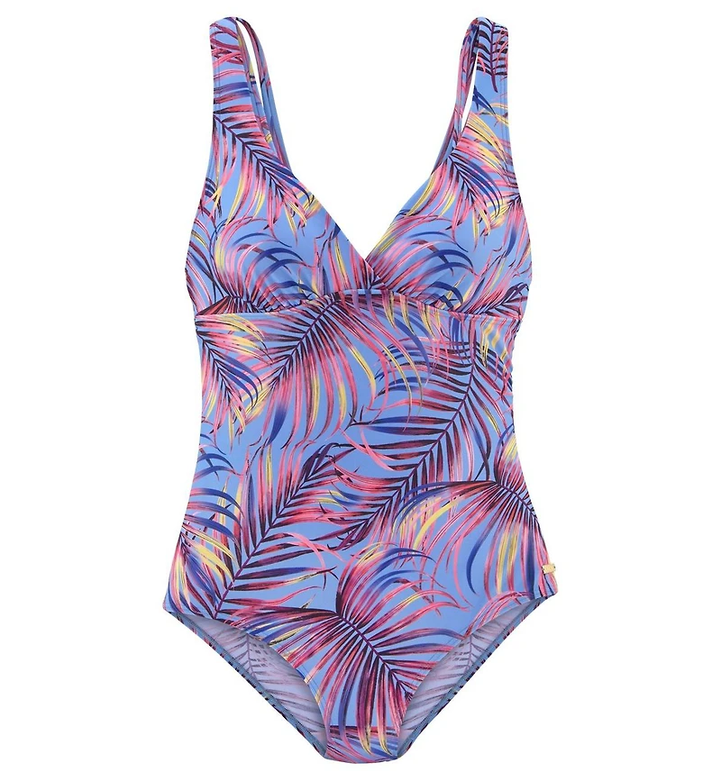 Lascana Women's Palm Print Tummy Control One Piece Swimsuit
