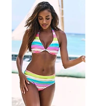 Lascana Women's Striped Mid Rise Bikini Swimsuit Bottom