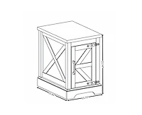 Casainc Rectangular Farmhouse Cabinet Table with Barn Door and Adjustable Storage Shelf