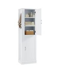 Casainc 68"H Tall Bathroom Cabinet with Hook and Adjustable Shelf, Freestanding Mdf