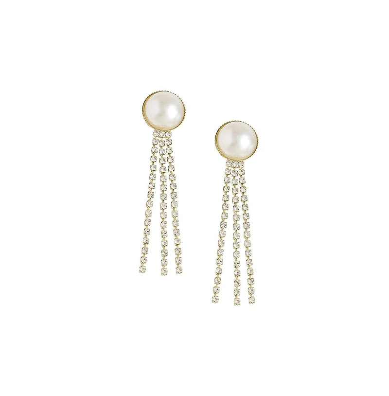 Sohi Women's Gold Snowball Drop Earrings