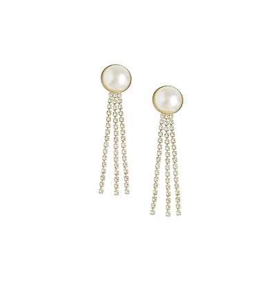 Sohi Women's Gold Snowball Drop Earrings