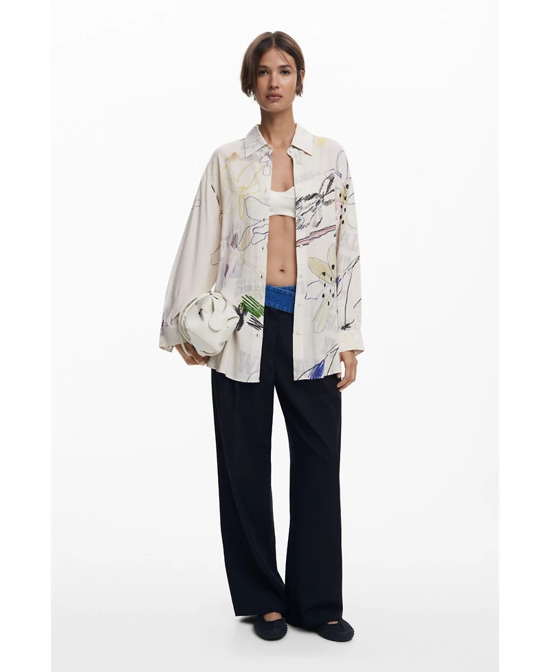 Desigual Women's Fluid collage shirt