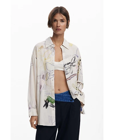 Desigual Women's Fluid collage shirt