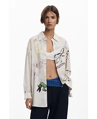 Desigual Women's Fluid collage shirt
