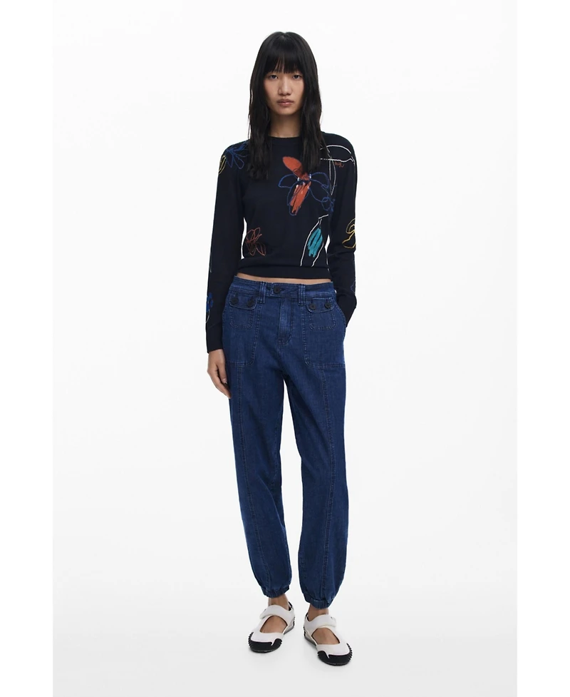 Desigual Women's Jogger jeans with cuffs