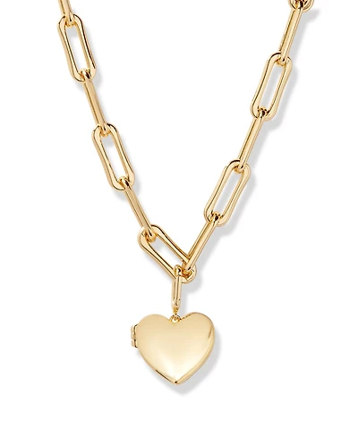 brook & york Gold Plated Cami Heart Short Pendant Locket Necklace