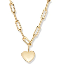 brook & york Gold Plated Cami Heart Short Pendant Locket Necklace