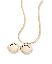 brook & york Gold Plated Catalina Short Pendant Locket Necklace