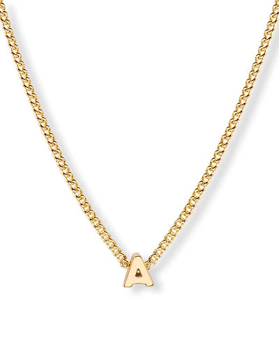 brook & york Gold Plated Kira Mini Initial Short Pendant Necklace