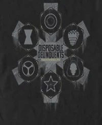 Fifth Sun Men's Disposable Delinquents Logos Short Sleeve T-Shirt