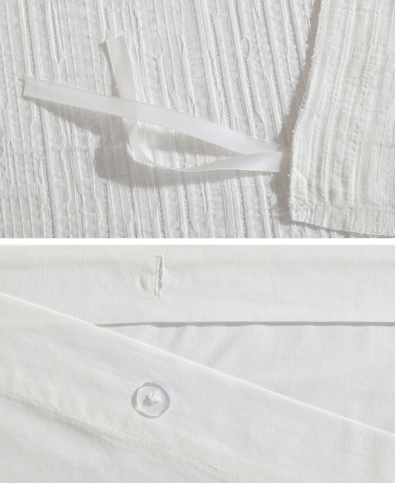 Vera Wang Bark Texture Cotton Jacquard 3-Pc. Duvet Cover Set, Queen