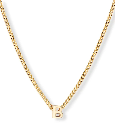 brook & york Gold Plated Kira Mini Initial Short Pendant Necklace
