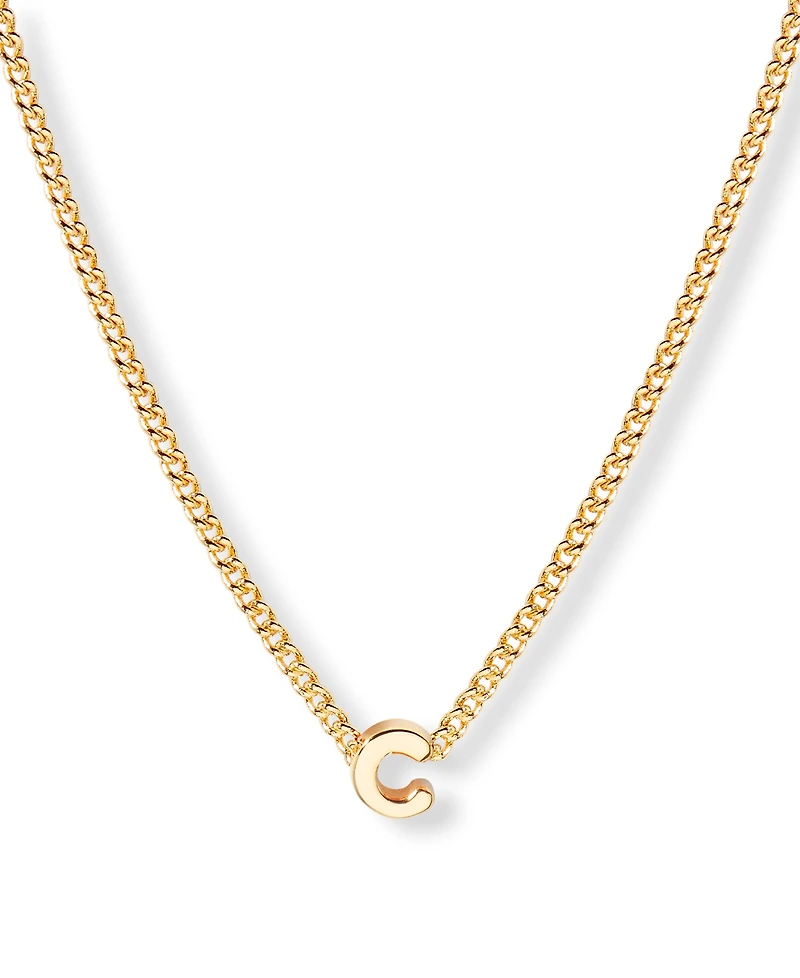 brook & york Gold Plated Kira Mini Initial Short Pendant Necklace