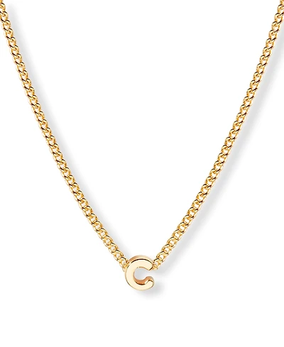 brook & york Gold Plated Kira Mini Initial Short Pendant Necklace