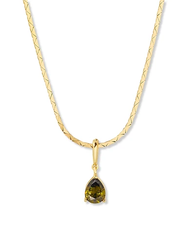 brook & york Gold Plated Melrose Teardrop Birthstone Short Pendant Necklace