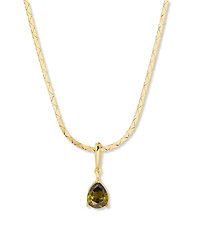 brook & york Gold Plated Melrose Teardrop Birthstone Short Pendant Necklace