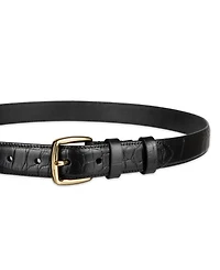 Cole Haan Women's Classic Square Buckle Leather Trouser Belt