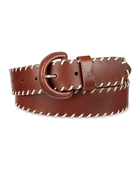 Cole Haan Women's Leather Covered Buckle Stitched Edge Belt