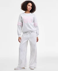 Madden Girl Juniors' 80'S Patch Camo Crewneck Sweatshirt