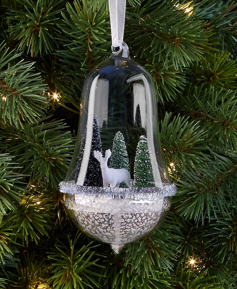 Holiday Lane Enchanted Emerald Deer in Greenery Dome Ornament, Macy's Exclusive