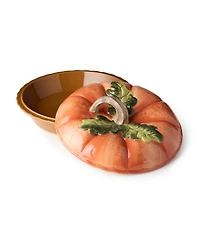 Certified International Harvest Fields 3-d Pumpkin Covered Pie Carrier