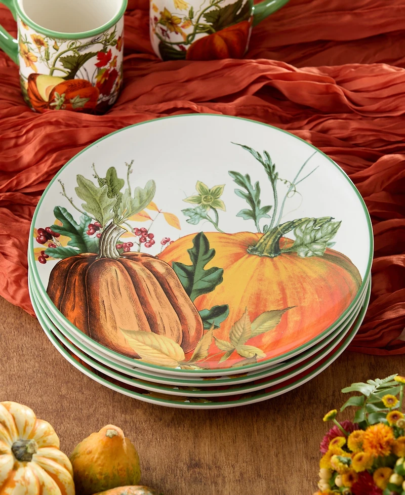 Certified International Harvest Fields Dinner Plates, Set of 4