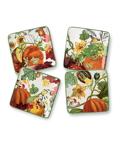 Certified International Harvest Fields Canape Plates, Set of 4