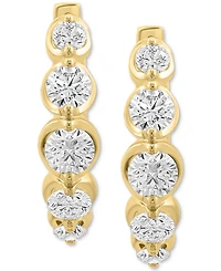 Effy Lab Grown Diamond Small Hoop Earrings (1-5/8 ct. t.w.) in 14k Yellow Gold, 0.79"