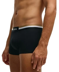 Boss by Hugo Men's Motion 3-Pk. Stripe Logo Waistband Trunks