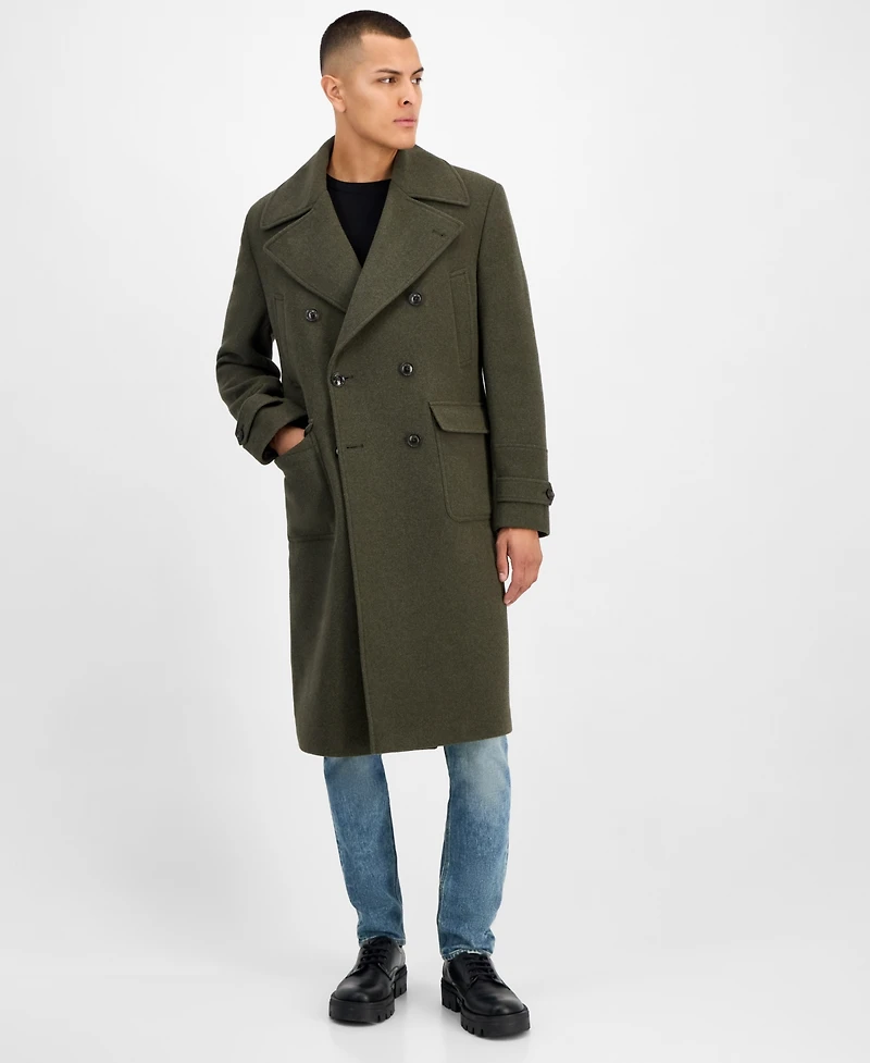 Ted by Baker Men's Modern Fit Melange Overcoat