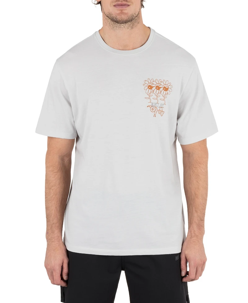 Hurley Men's Skulls And Flowers Short Sleeve T-Shirt