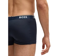 Boss by Hugo Men's Power 3-Pk. Tipped Logo Waistband Trunks