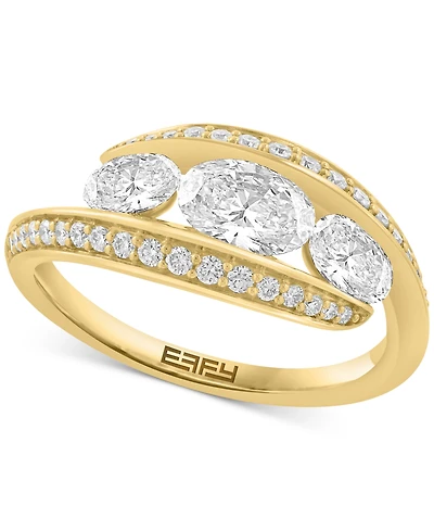 Effy Lab Grown Diamond Ring (1-3/8 ct. t.w.) in 14k Yellow Gold
