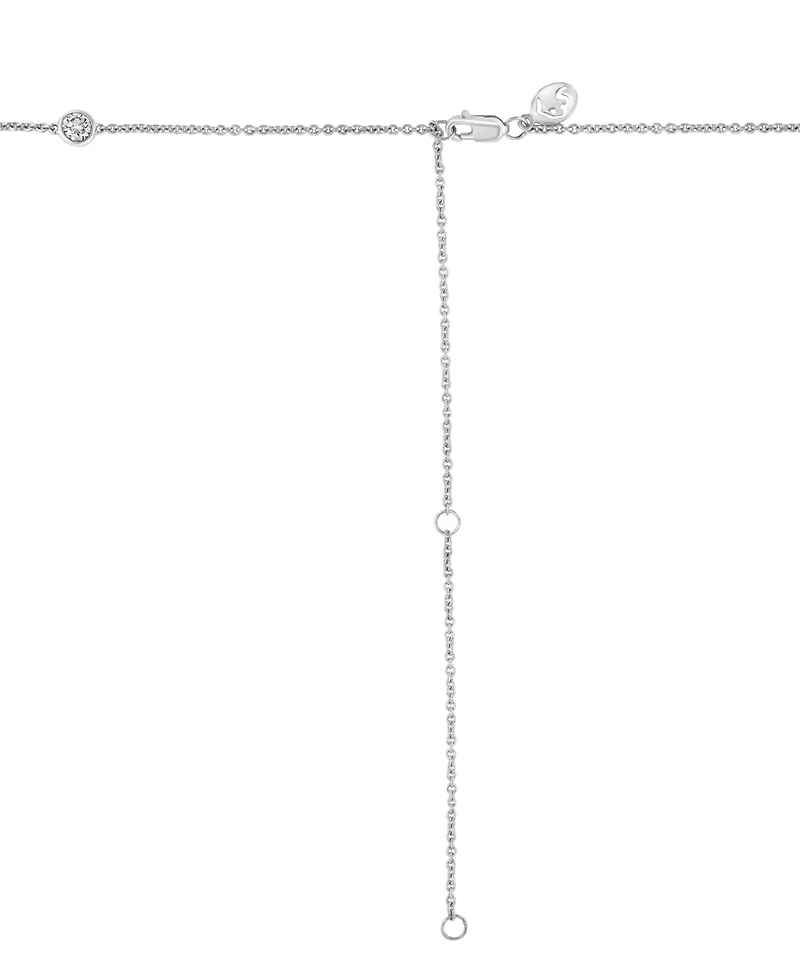 Effy Lab Grown Diamond Station Necklace (2 ct. t.w.) in 14k White Gold, 20" + 2" extender