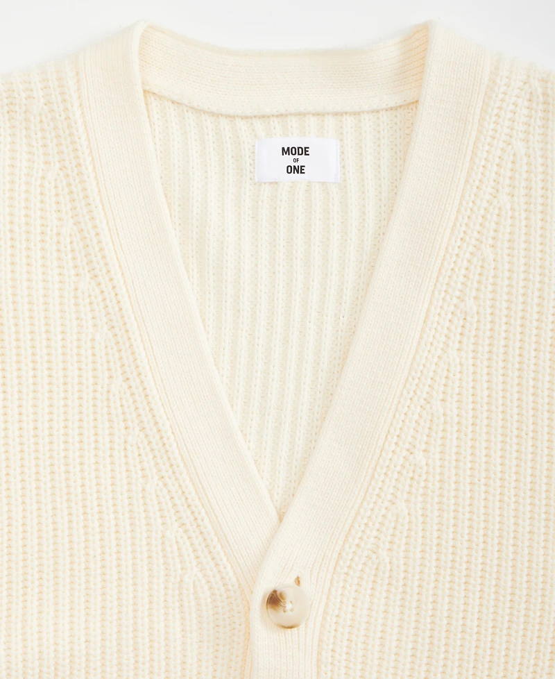 Mode of One Men's Shaker-Stitch V-Neck Cardigan, Macy's Exclusive