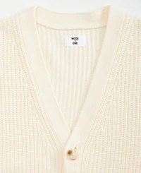 Mode of One Men's Shaker-Stitch V-Neck Cardigan, Macy's Exclusive