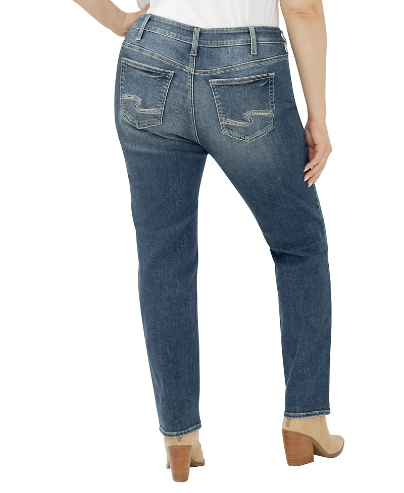 Silver Jeans Co. Plus Elyse Mid Rise Comfort Fit Straight