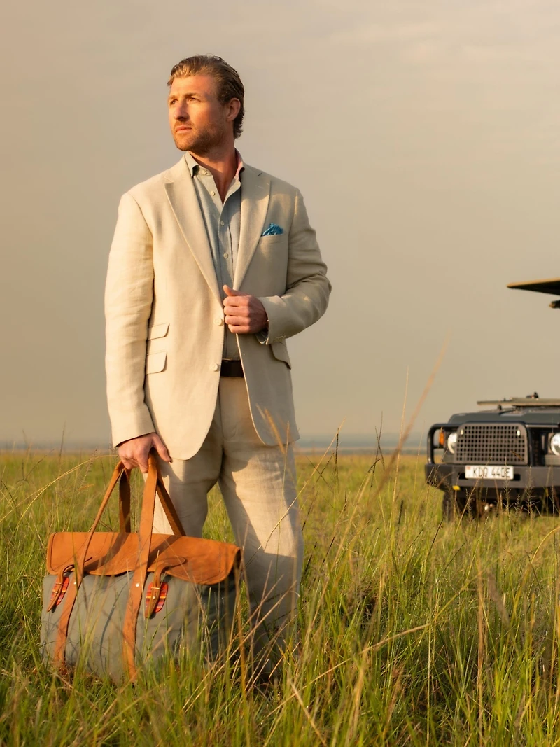 Koy Clothing Men's Linen/Wool/Silk Blend Tailored Blazer