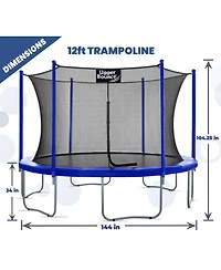 Plexalife Ft Round Trampoline Set with Safety Enclosure System - Backyard Trampoline - Outdoor Trampoline for Kids