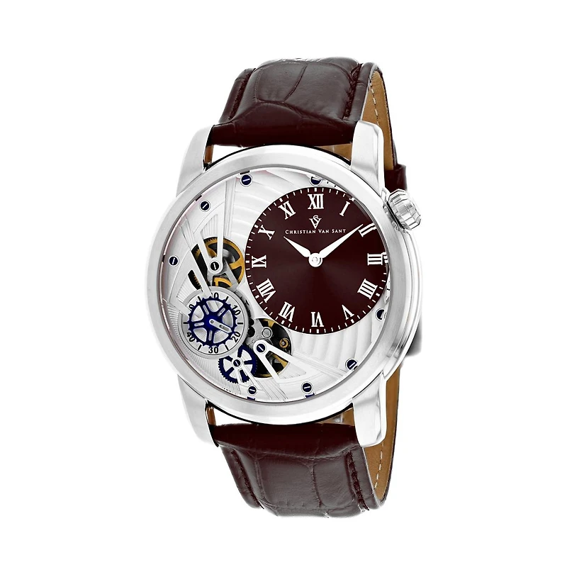 Christian Van Sant Men's Sprocket Auto-Quartz Brown Dial Watch - CV1544