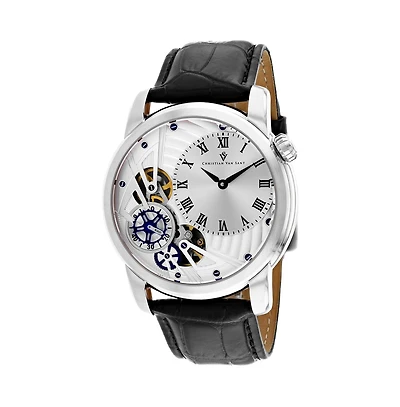 Christian Van Sant Men's Sprocket Auto-Quartz Silver Dial Watch