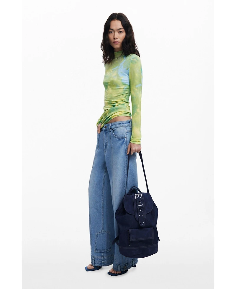 Desigual Women's Medium convertible denim bucket backpack