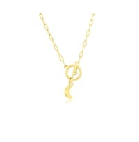 Simona Sterling Silver Crescent Moon Charm Paperclip Toggle Necklace