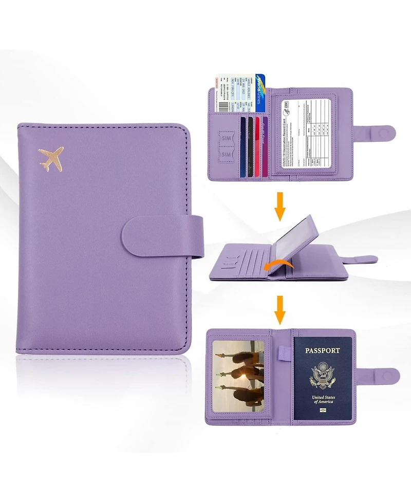 3p Experts Passport Storage Wallet with 6 Slots- Purple